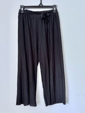 H&M Black Ribbed Waistband Wide Leg Pants
